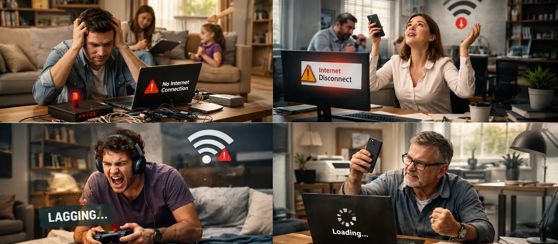 Personnes confrontées à une connexion WiFi lente ou instable